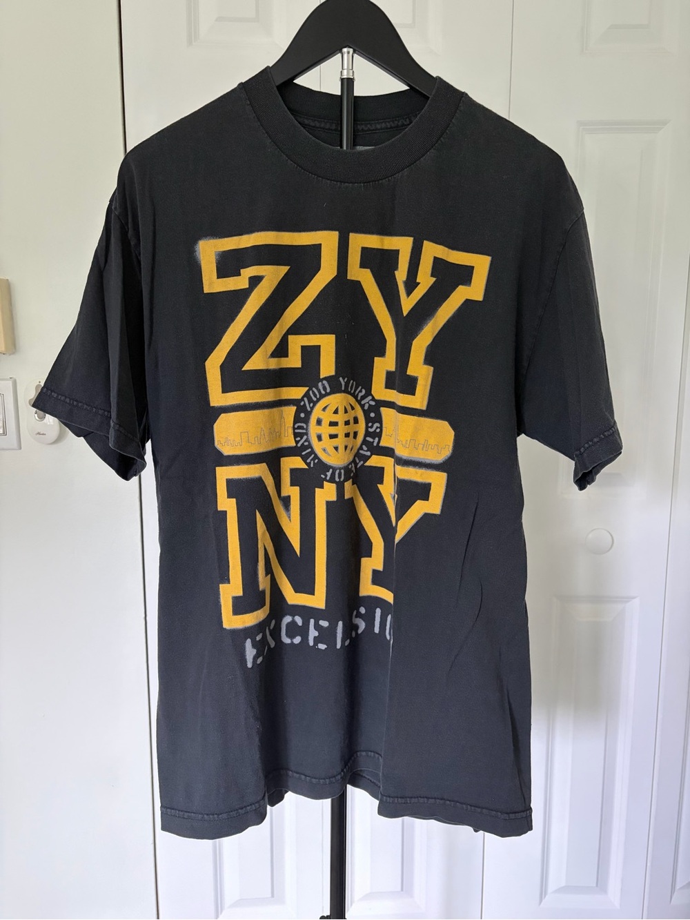 Vintage Zoo York Black Tee with Yellow ZYNY Graphic